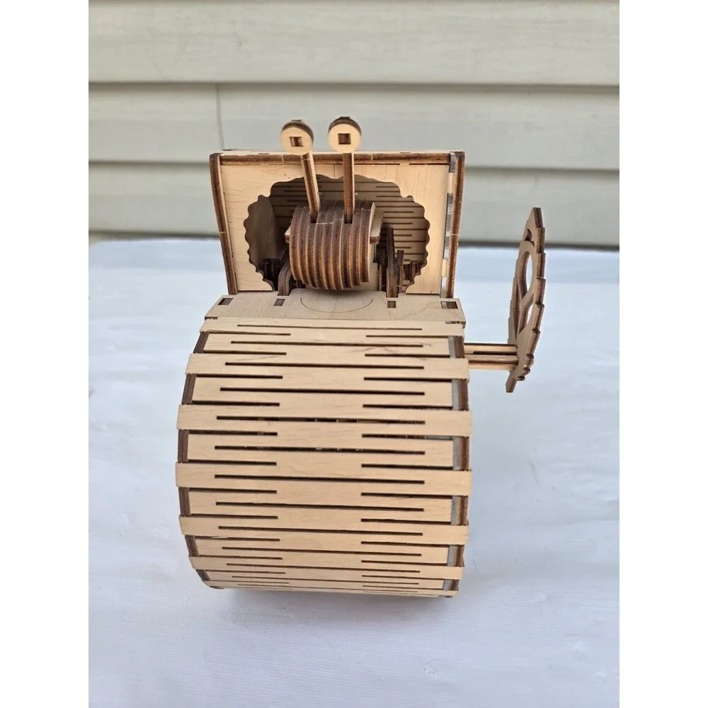 Mr.Playwood Moneybox Snail S Puzzle -DIY Wooden 3D Brain Teaser Coin Box